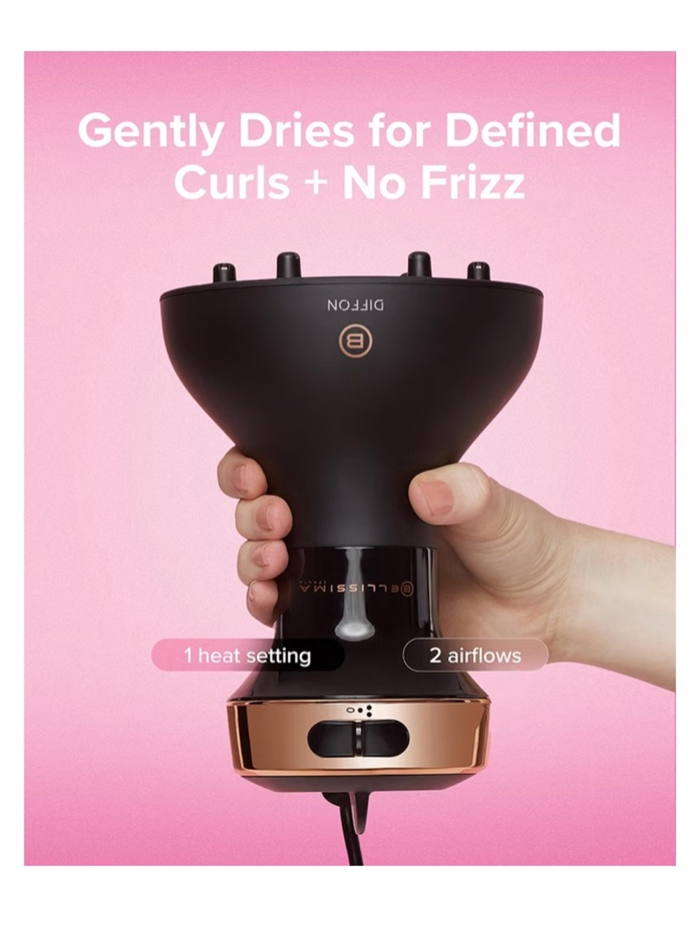 Bellissima Diffon Ceramic Diffuser for Curly Hair - Black - Picture 9 of 12